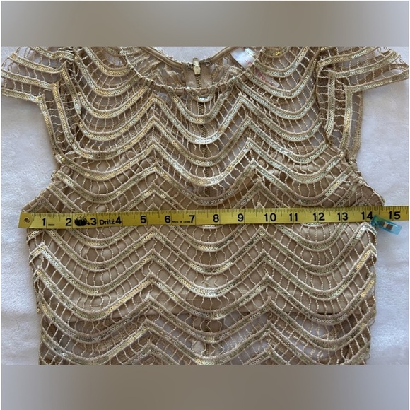 Lovesong women's top with gold sequins and back zipper size S - Picture 9 of 9